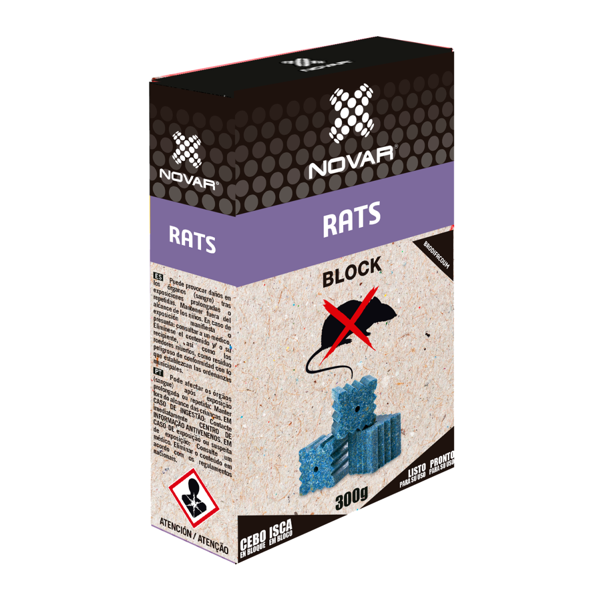 Block rats brodifacoum 300 gr novar