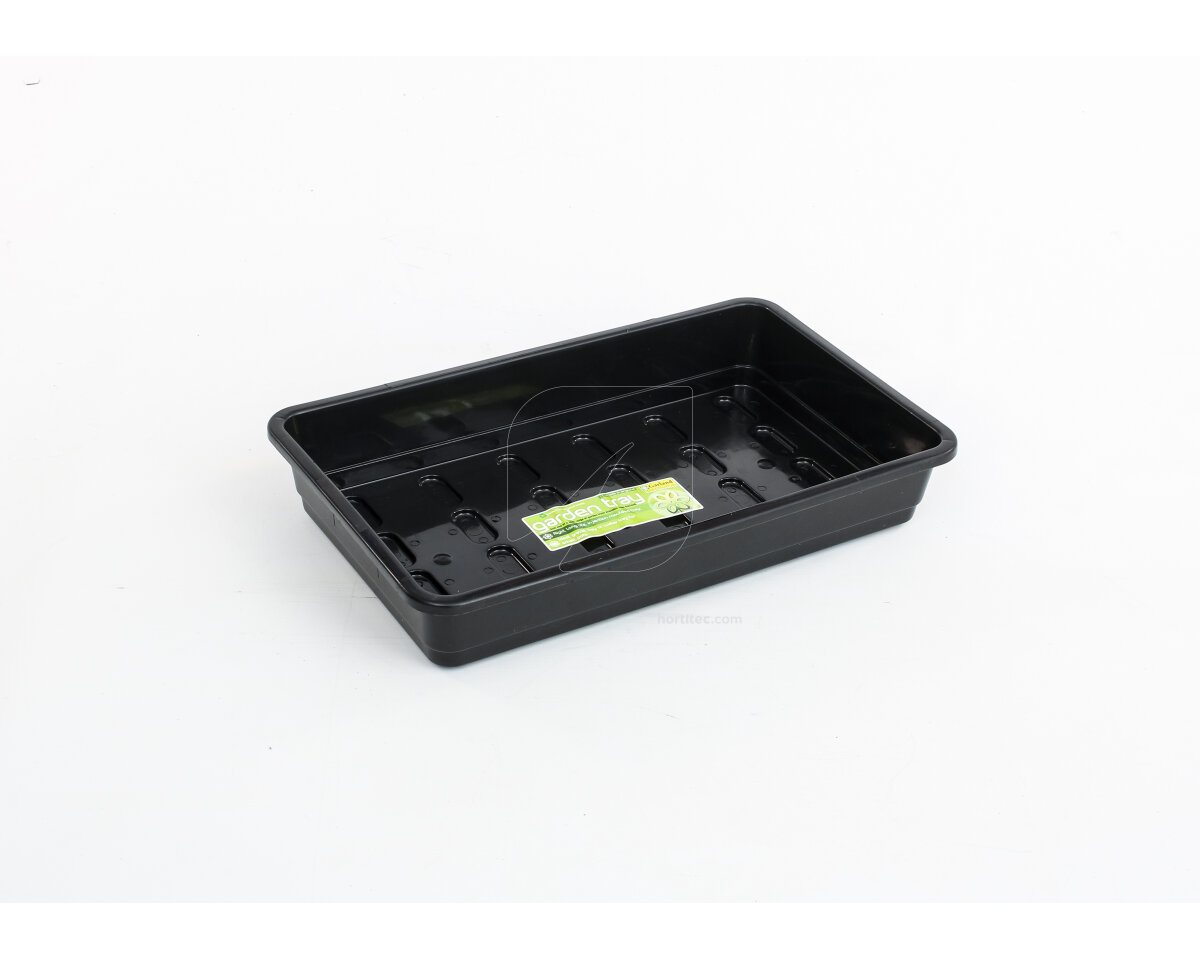Midi garden tray black without holes 37.5 x 23 x 6 cm