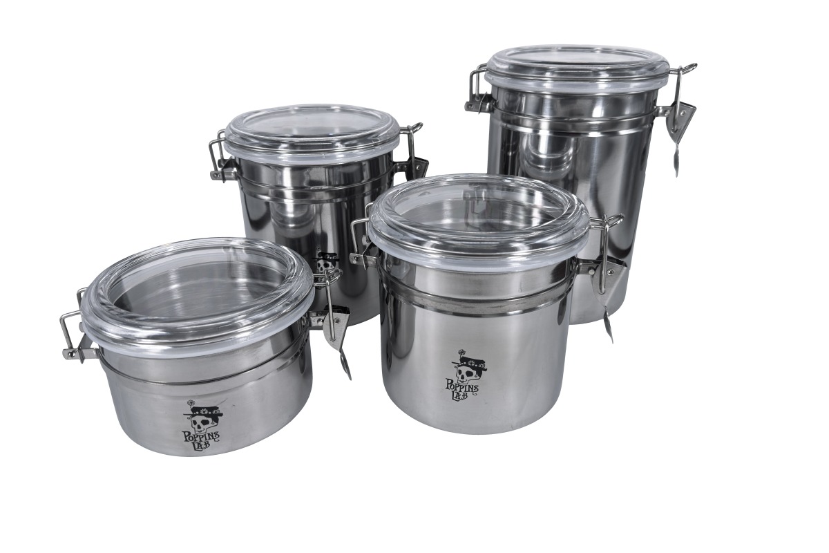 Bote hermã©tico de acero inoxidable poppins lab 800ml -103mm ss410