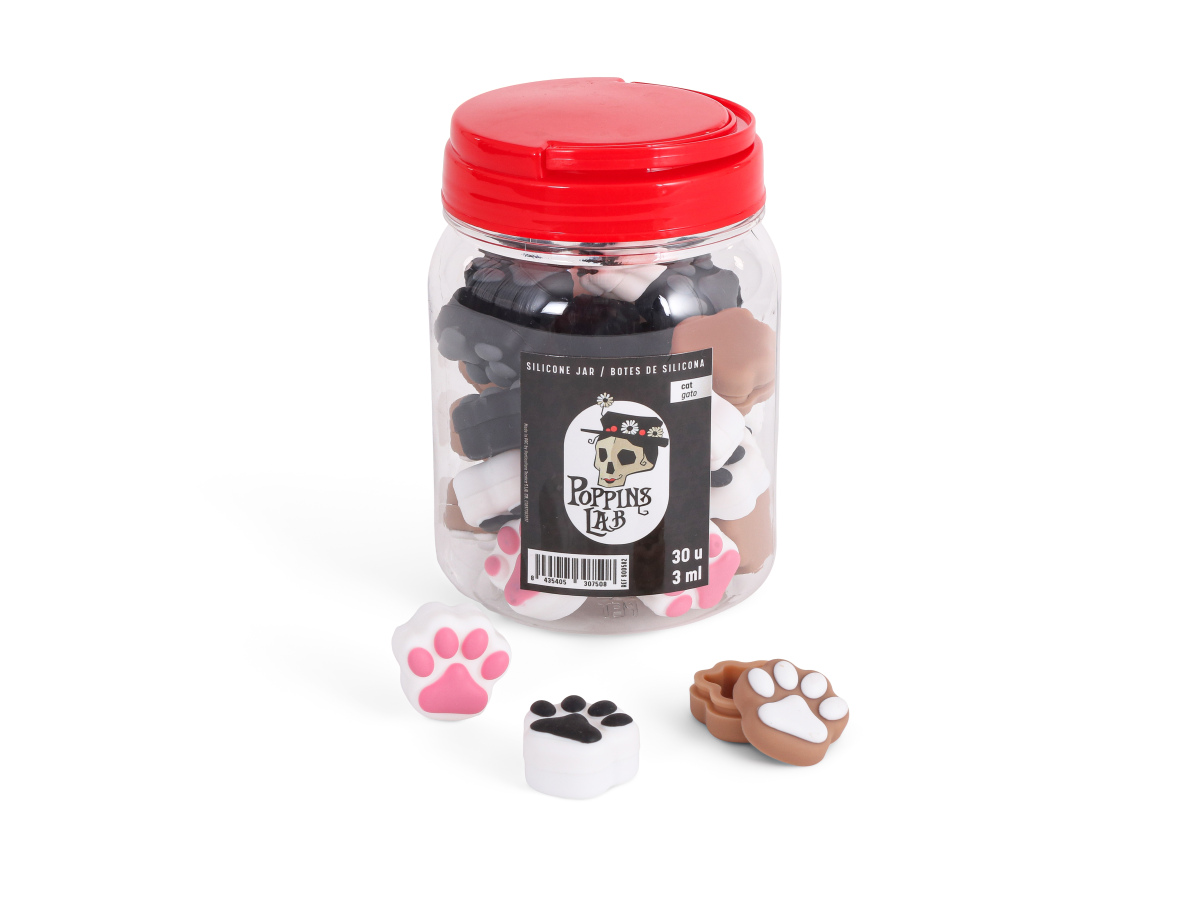 Botes silicona gato 3 ml (display 30 u) poppins lab